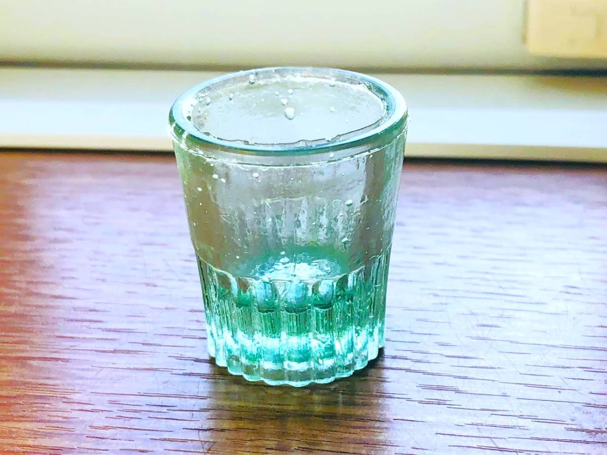 古い小さなガラス玩具 ペロペロ2点 上げ底コップと氷コップ /ぺろぺろ 