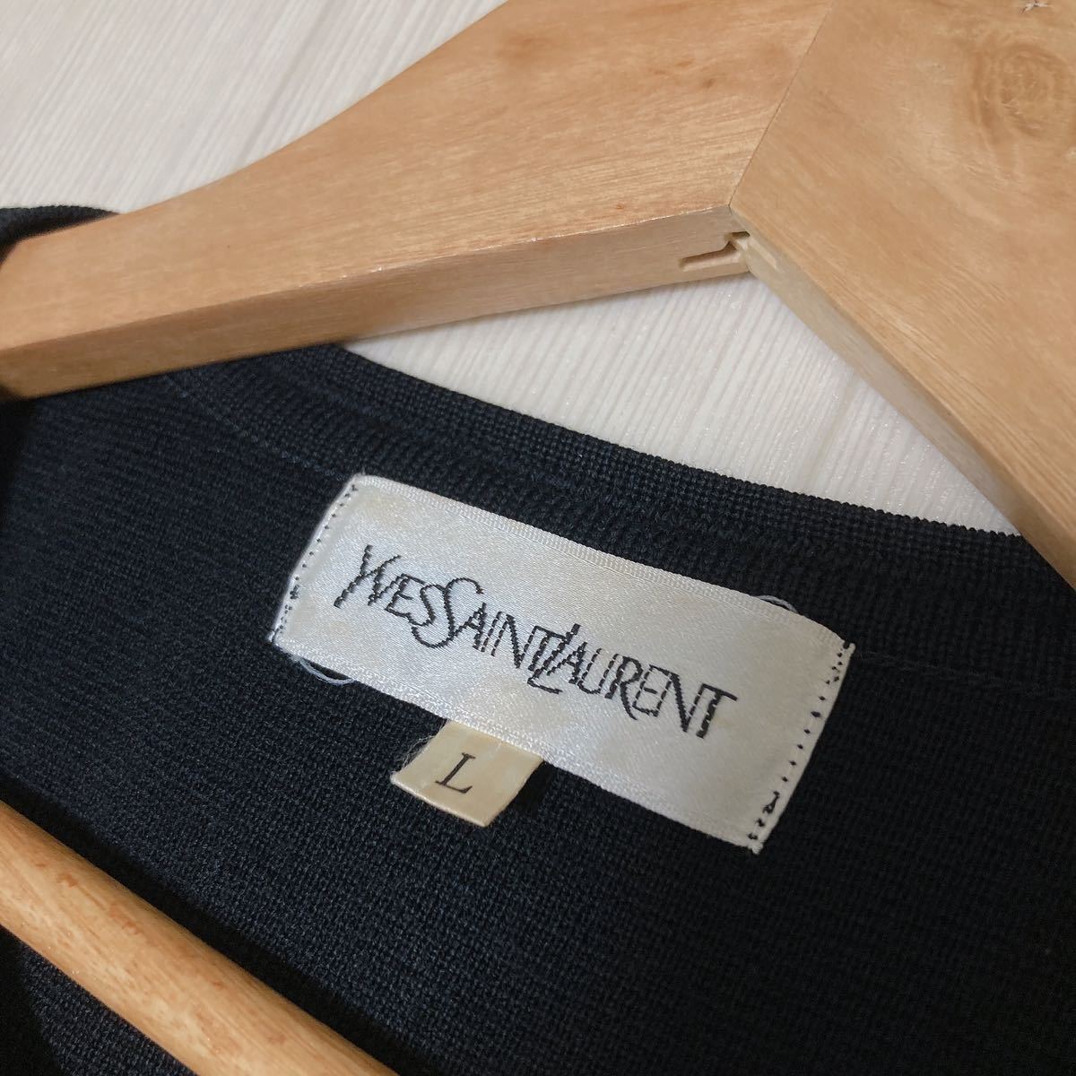 極美品 Yves Saint Laurent イヴサンローラン ニットジャケット 金