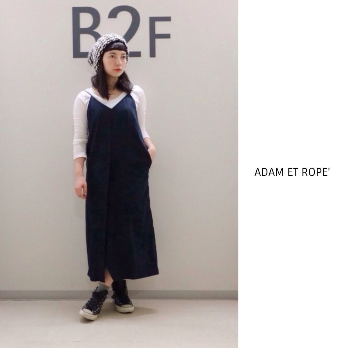1.7万☆アダムエロペ Adam et Rope'☆洗える ラップスリップドレス フリーサイズ☆M-S 6284
