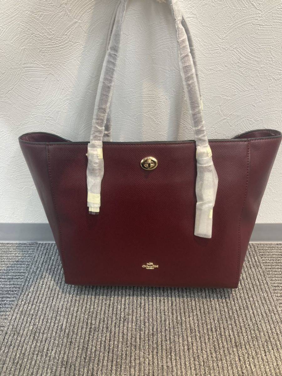 美品★COACH コーチ レザー ビジネスバッグ ボルドー 未使用COACH コーチ ビジネス ショルダートートバッグ ボルドー シボ