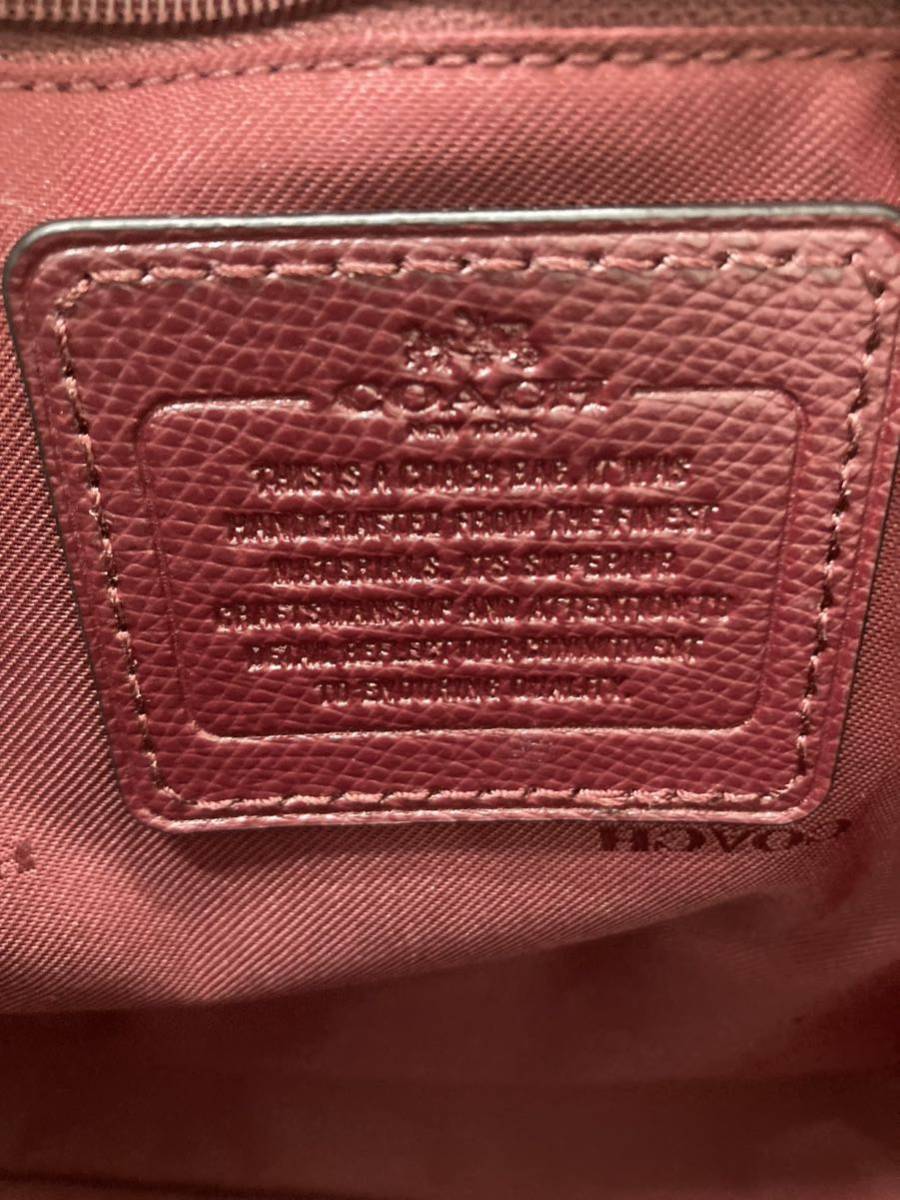 未使用COACH コーチ ビジネス ショルダートートバッグ ボルドー シボ