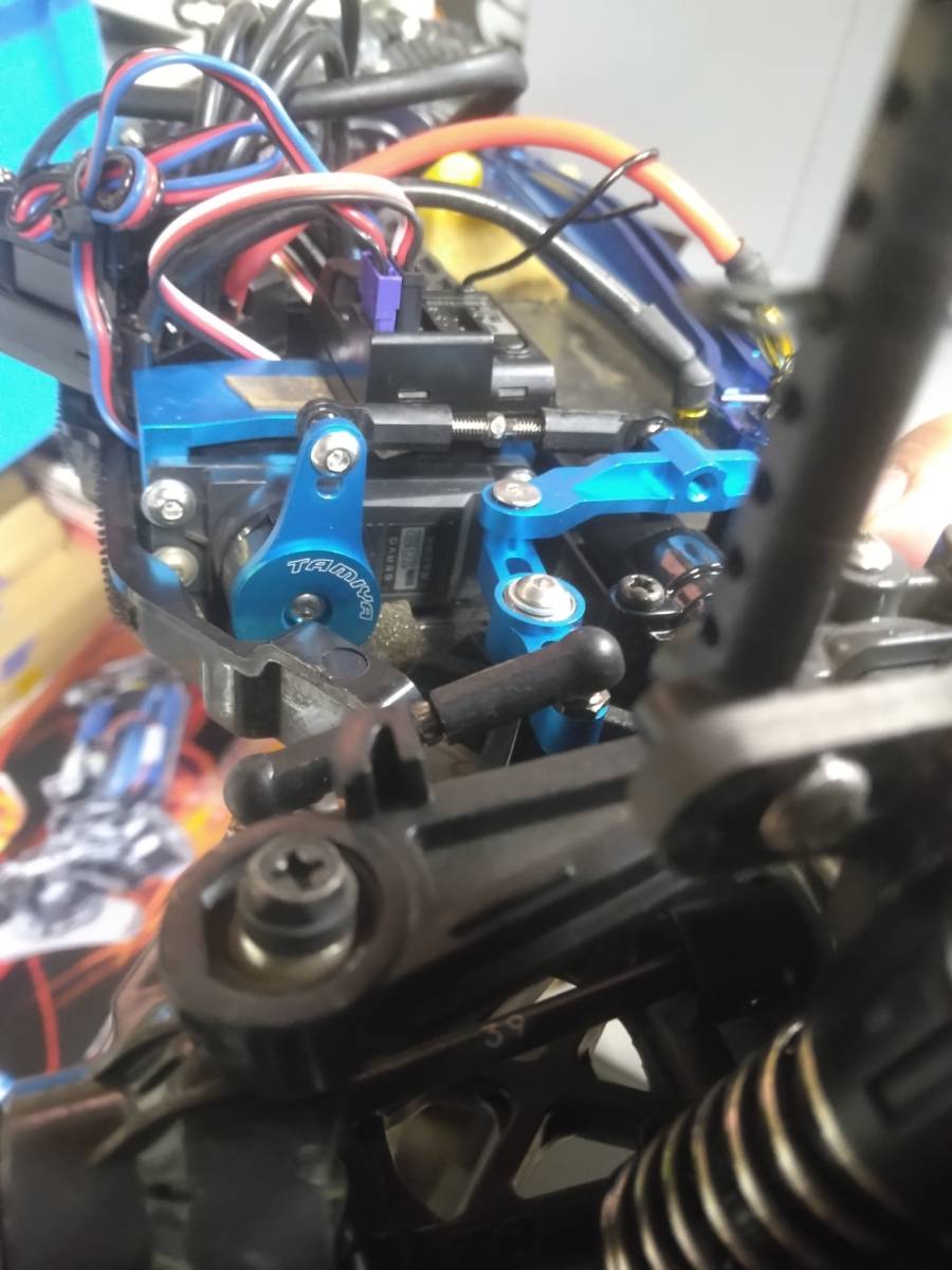 タミヤ TT-02D ドリフトスペック カスタムシャーシ メカレス 青アルミ