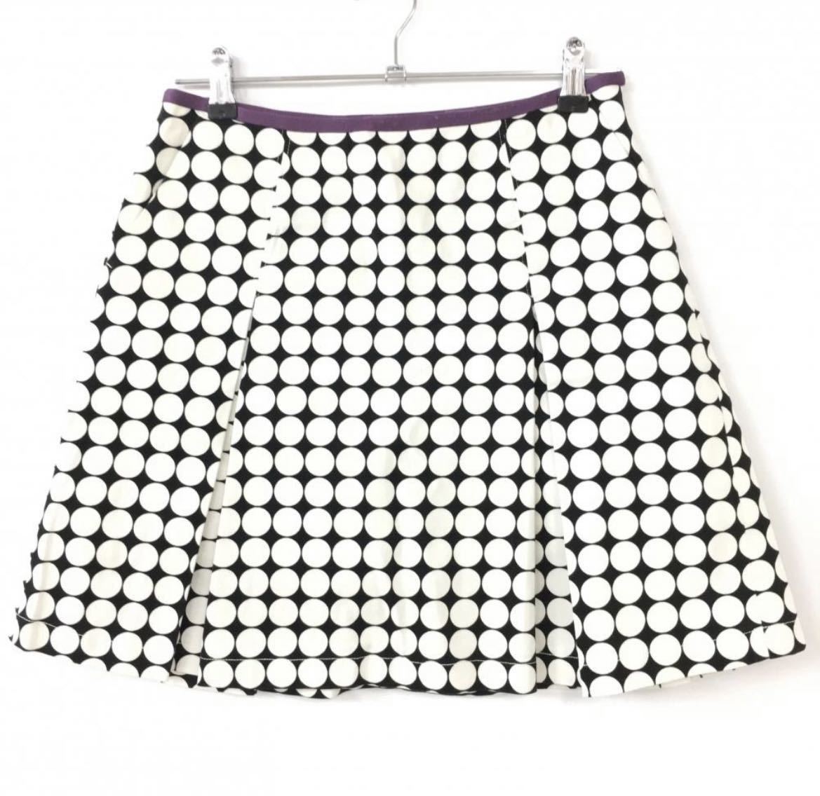 PEARLY GATES パーリーゲイツ ボックスプリーツスカート 白×黒 ドット