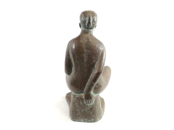 ブロンズ女性像 彫刻 約30cm 無銘/「裸婦」/ブロンズ像/高:30cm/彫刻/置物/オブジェ/美人像/女性像