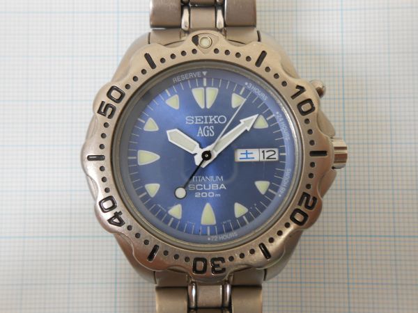 SEIKO セイコー AGS TITANIUM SCUBA 200m 5M23-6B40 デイデイト オート