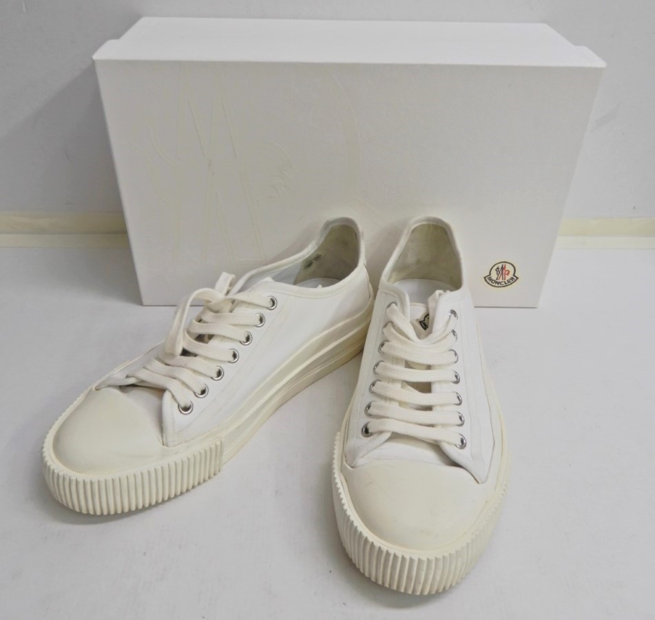 139Z559★【中古品】MONCLER/モンクレール スニーカー GLISSIERE 白/オプティックホワイト TG 40(約25.0cm) メンズ G209A4M7384007504