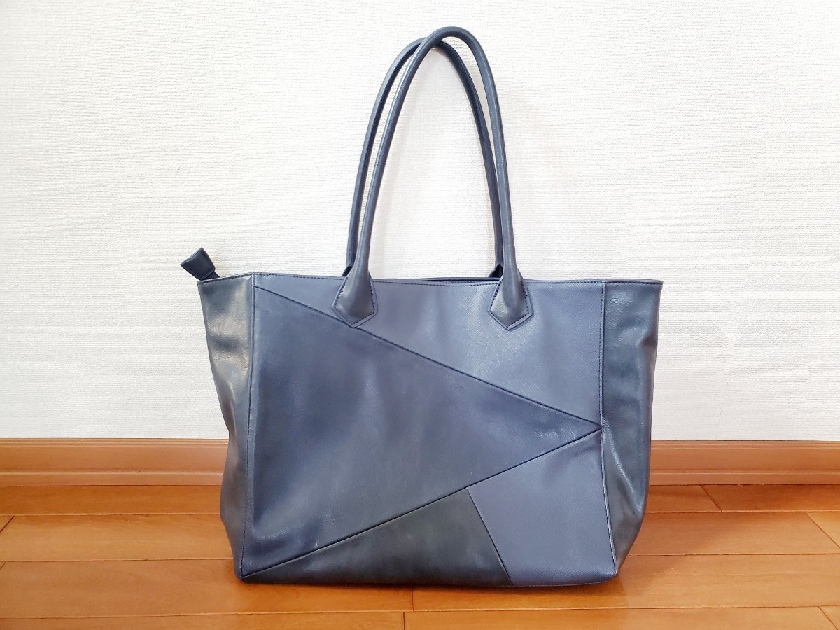 BEAMS HEART パッチワーク トートバッグ ネイビー ビームス
