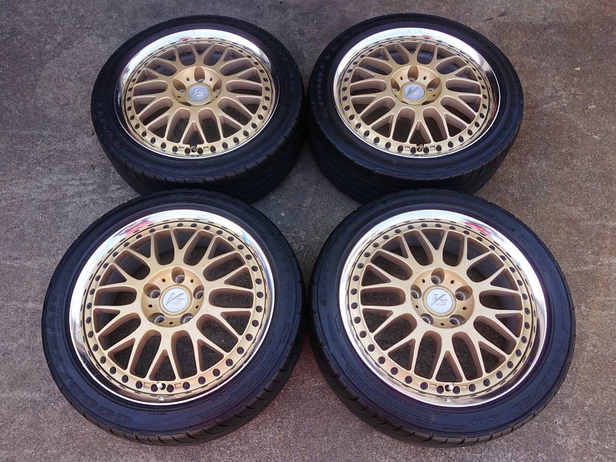 絶版!深リム!?WORK ワーク VS-XX 17インチ 7J OFF+47 5H PCD114.3 Adisk 215/45R17 4本 リバレルベース シルビア スカイライン チェイサー