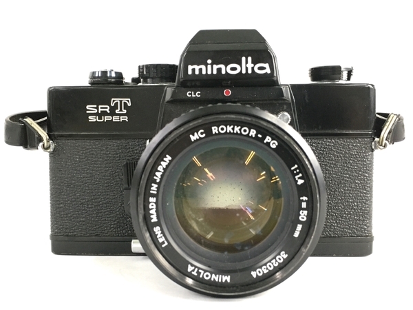 MINOLTA SRT SUPER MC ROKKOR-PG 1:1.4 f=50mm フィルムカメラ ジャンク Y8059815 MC SRT 50mm SRT‑101 with 一眼レフ