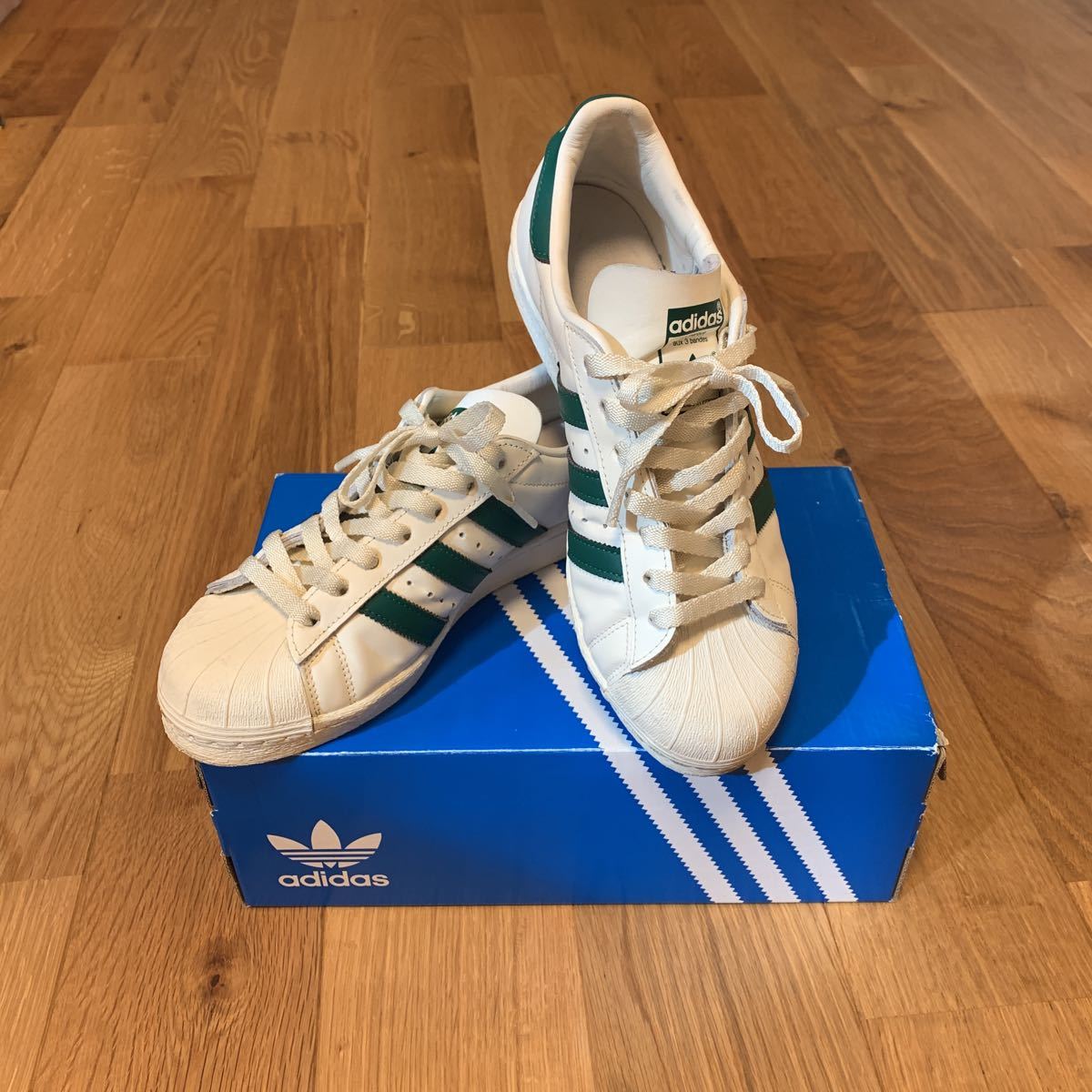 ADIDAS SUPERSTAR82 CLOUD 26.0cm WHITE DARKGREEN美品 スーパースター 