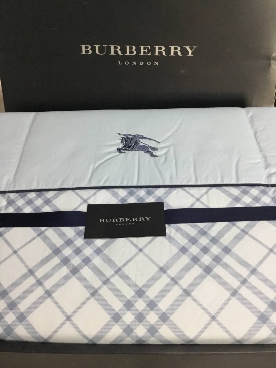 バーバリー　羽毛肌掛け布団　未使用品　ブルー系　即決