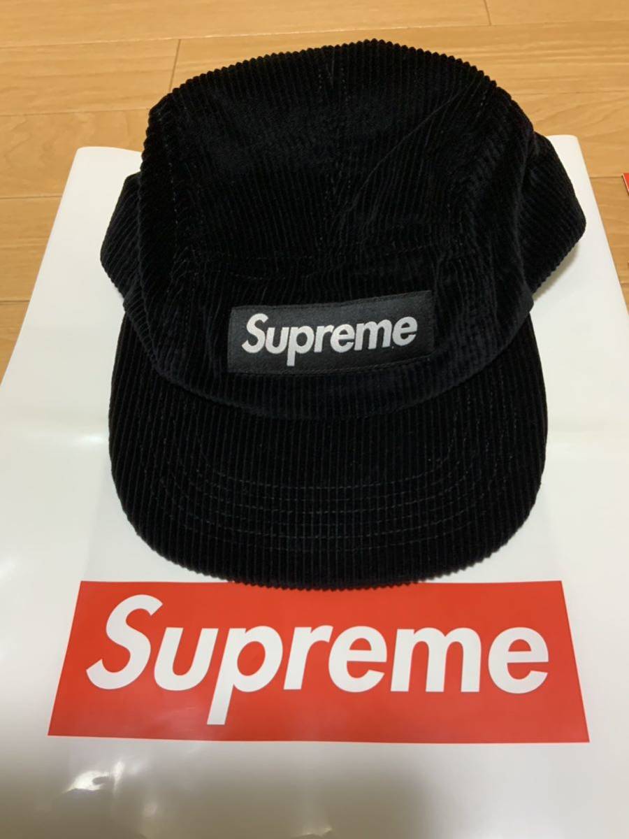 SUPREME キャンプ キャップ 【黒】Corduroy Camp Cap ボックスロゴ