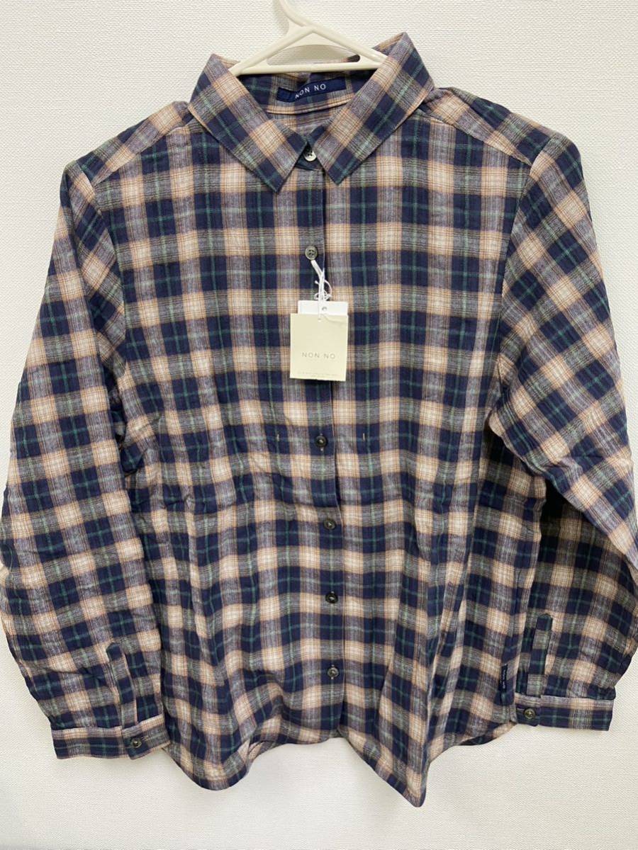 ［未使用品］NONNO チェックシャツ 長袖 PAPAS