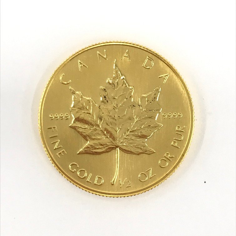 限定セール，100%新品 K24 純金 1989年 メイプルリーフ金貨 CANADA FINE GOLD 1/2OZ OR PUR 9999 総重量15.6g BIAT6061(北アメリカ)｜売買されたオークション情報、yahooの商品情報をアーカイブ公開 - オークファン 北アメリカ