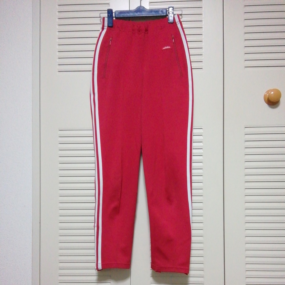 ☆【古着】adidas(アディダス) ジャージパンツ 3サイズ 赤、白 男性用 