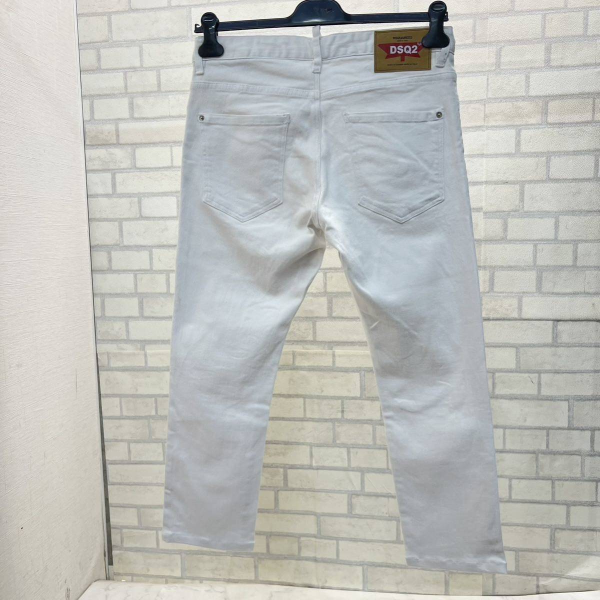 美品 イタリア製 ディースクエアード ホワイトジーンズ デニム 50 