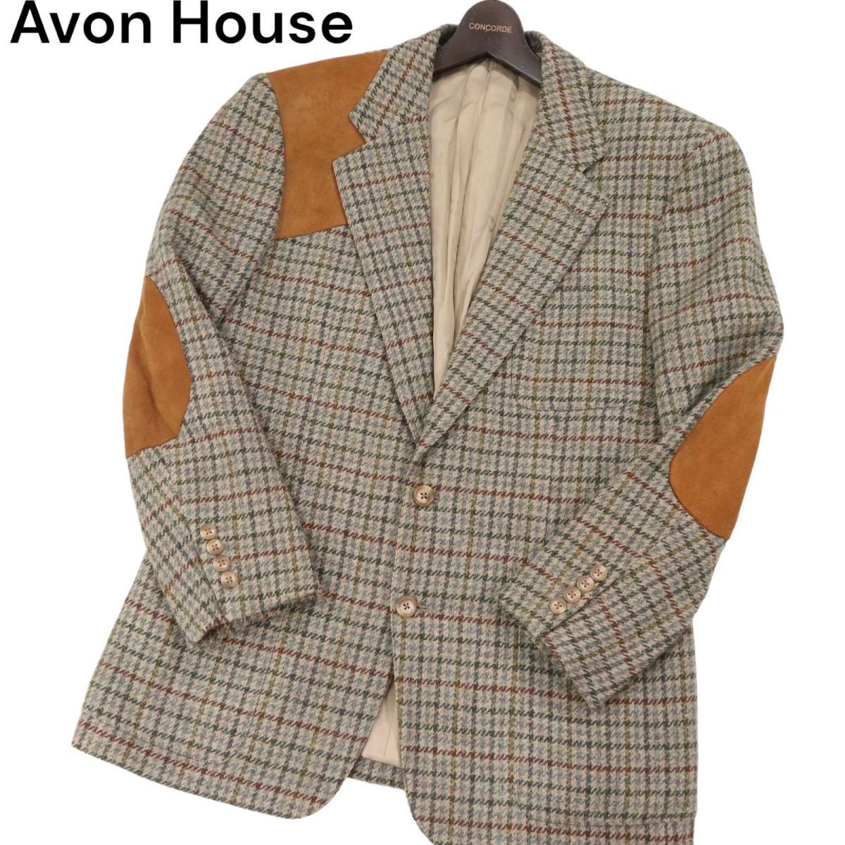 Avon House エーボンハウス 山羊革 レザー パッチ☆ 秋冬 ツイード 