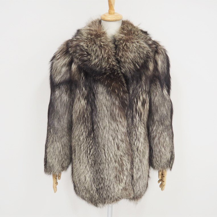 SAGA 1円 金サガ フォックスMIX ハーフ 毛皮ファー付きコート DE005