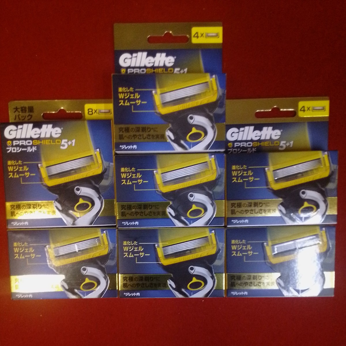 新品　Gillette ジレット プロシールド　５＋1 替え刃　替刃4個×6点+替刃8個　合計替刃数　３２点