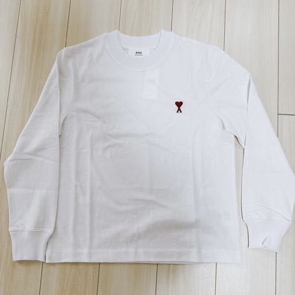 ユニセックス AMI PARIS アミパリス ロゴ ロンT 長袖Tシャツ 白 長袖