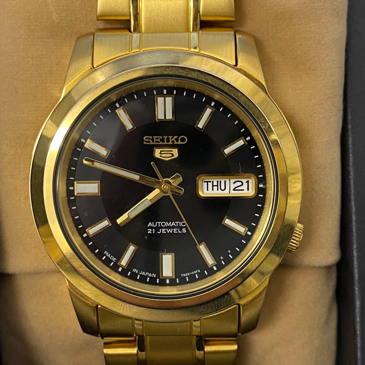 稼働】SEIKO5/セイコー 自動巻き スケルトン 21JEWELS メンズ