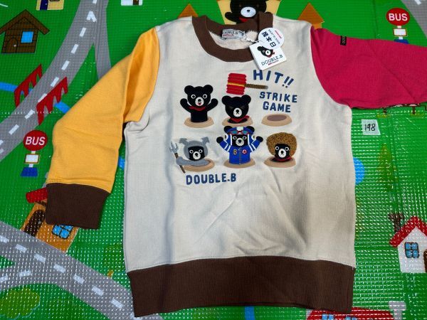 198　新品タグ付き　日本製　ミキハウス　ダブルB　トレーナーマルチ　100サイズ