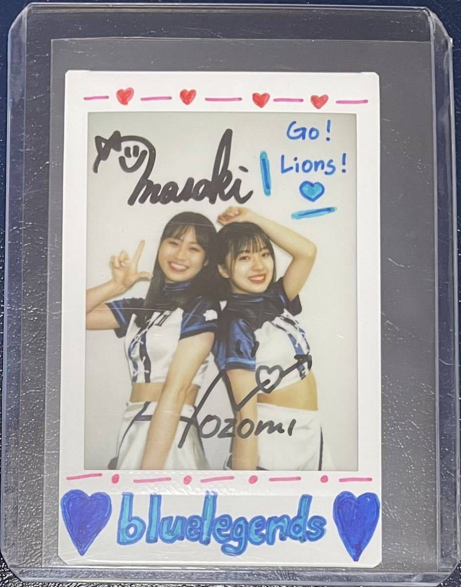 BBM 2023 チアリーダー 舞 bluelegends 直筆サインカード コンボ チェキ Nozomi & Masaki 02/10 西武ライオンズ