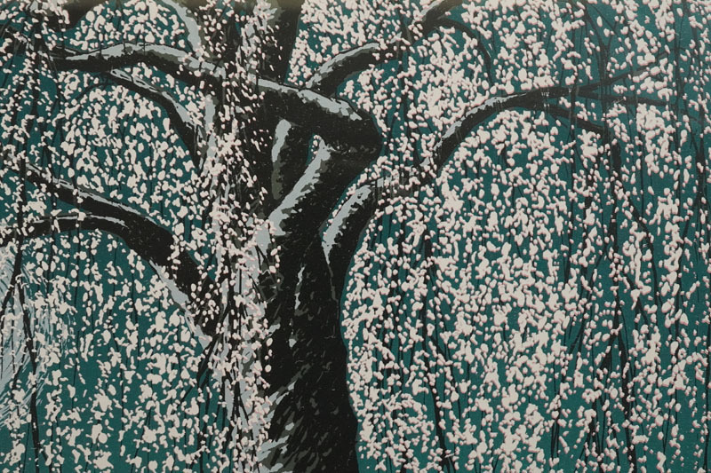 J370◇シルクスクリーン【小暮真望】限定250部「しだれ桜」 人気版画家_4