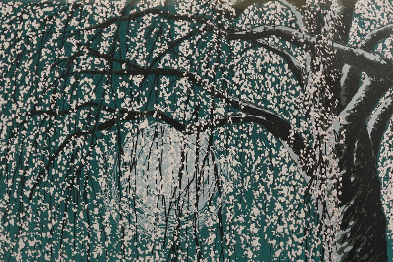 J370◇シルクスクリーン【小暮真望】限定250部「しだれ桜」 人気版画家_6