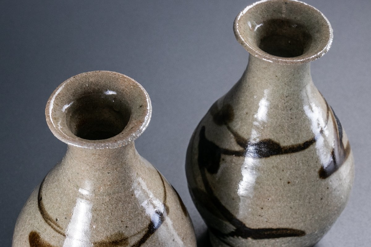 人間国宝】 濱田庄司 酒器 壱組 徳利一対 猪口 5客 共箱 D156