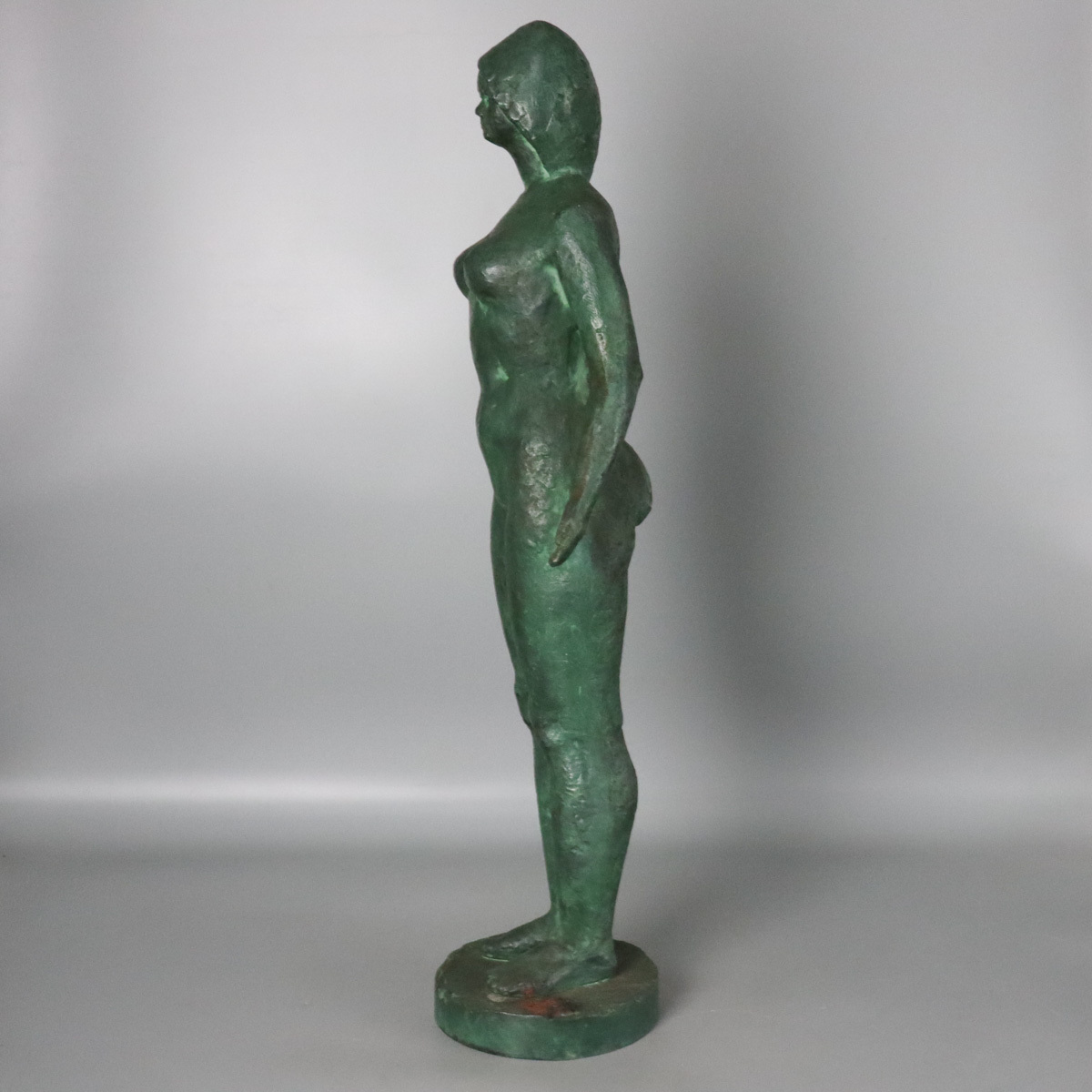 宙】日展彫刻家 三枝惣太郎作 鉄製 裸婦像 64.8cm 8878g 名古屋芸術 