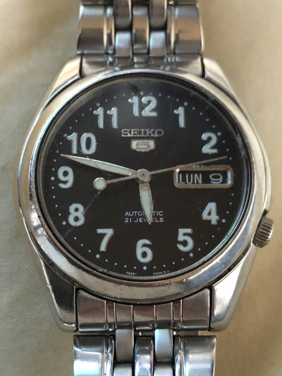 7S26-01V0 SEIKO 0 セイコー 腕時計 裏スケ 自動巻き ファイブ