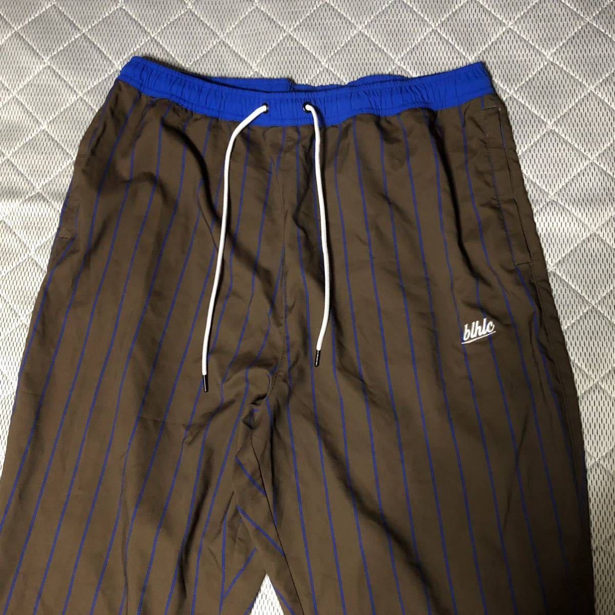XLサイズ ballaholic anywhere pants ストライプ ブラウン×ブルー