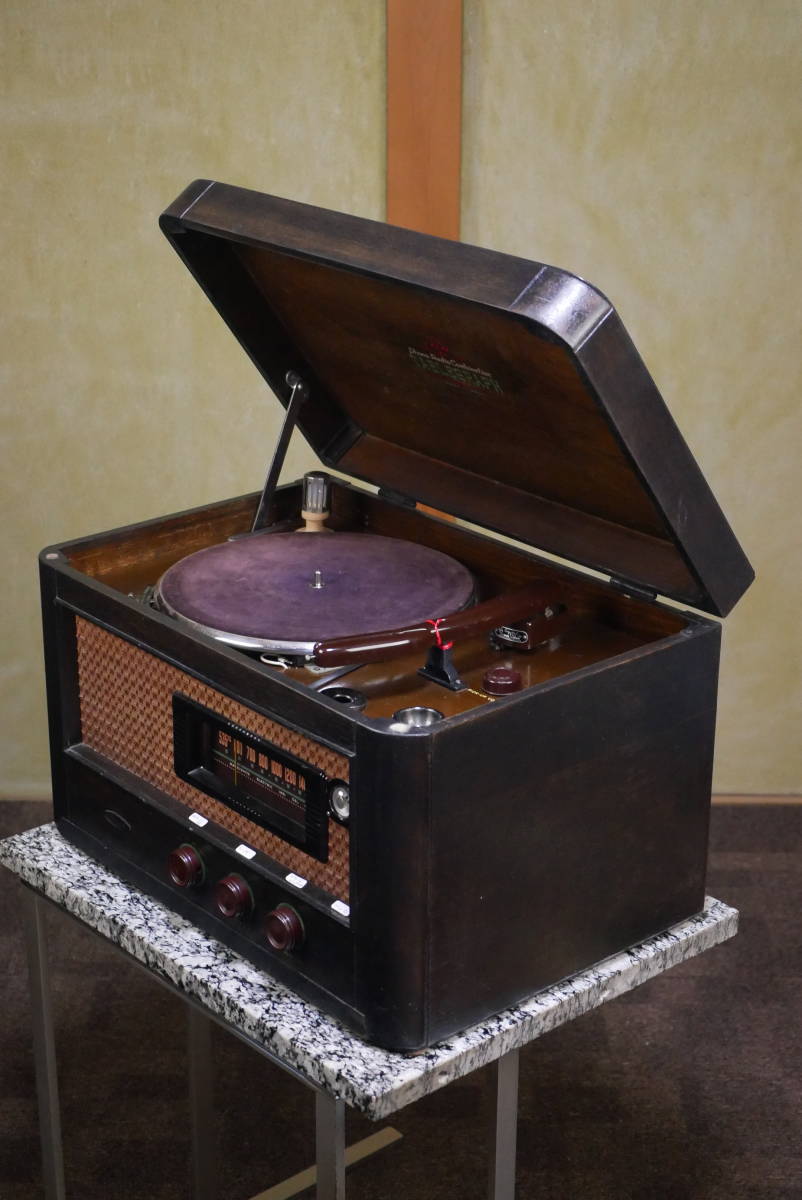 National 真空管ラジオ電気蓄音機 G-8A? 動作品 レトロアンティーク