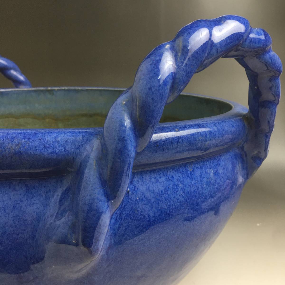 大型 青磁 睡蓮鉢 水鉢