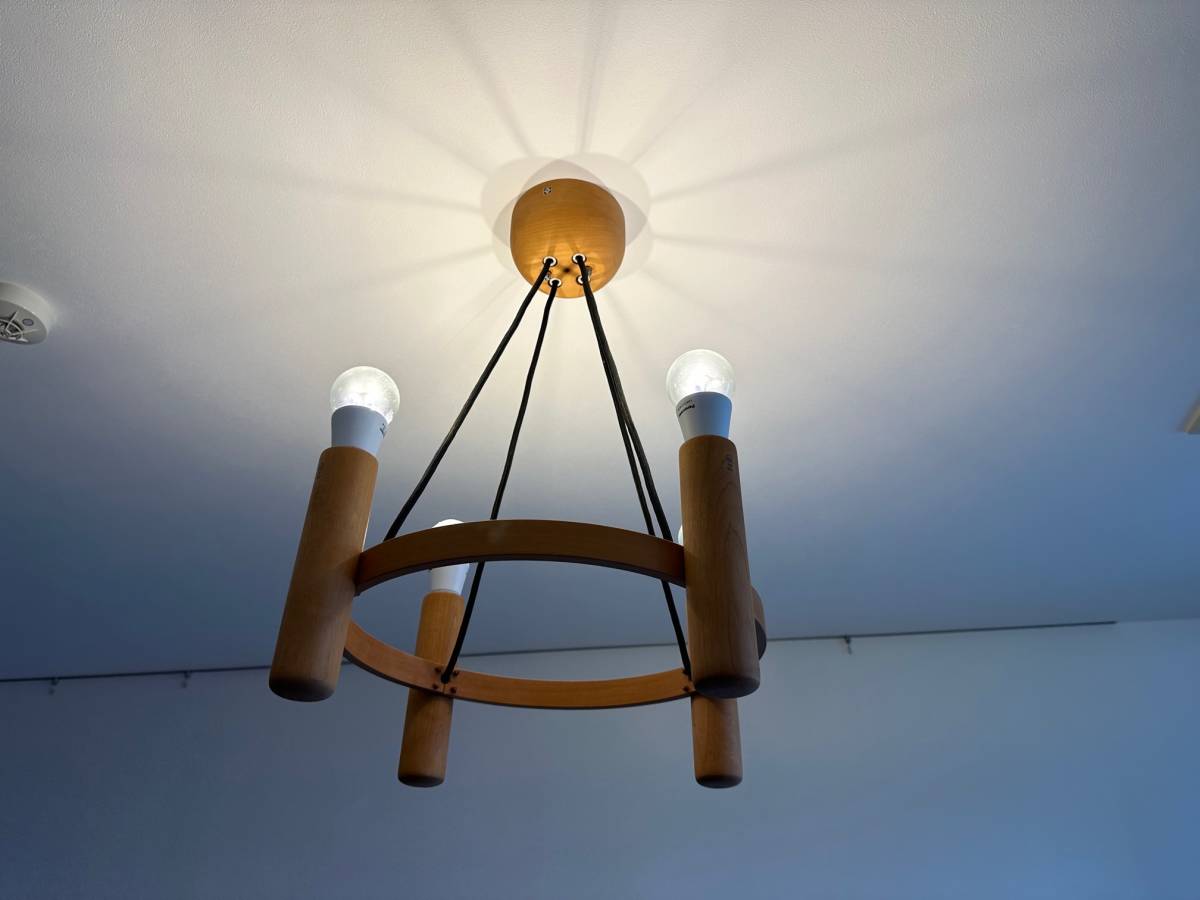 【ヴィンテージヤマギワ】DOMUS木製シーリングペンダント+シーリングランプ2個　セット売り　格安スタート！！_2