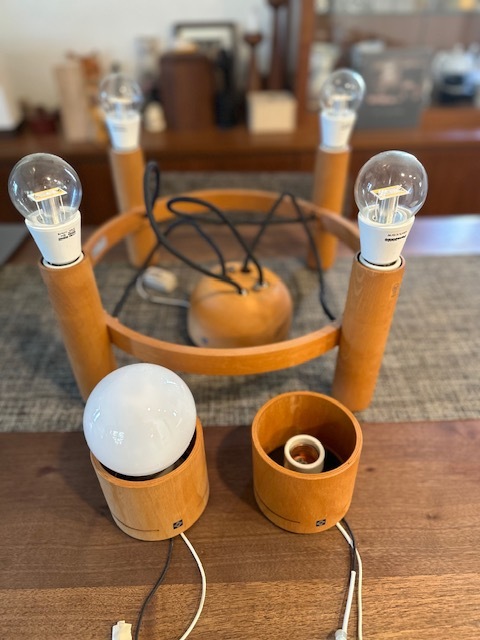 【ヴィンテージヤマギワ】DOMUS木製シーリングペンダント+シーリングランプ2個　セット売り　格安スタート！！_4