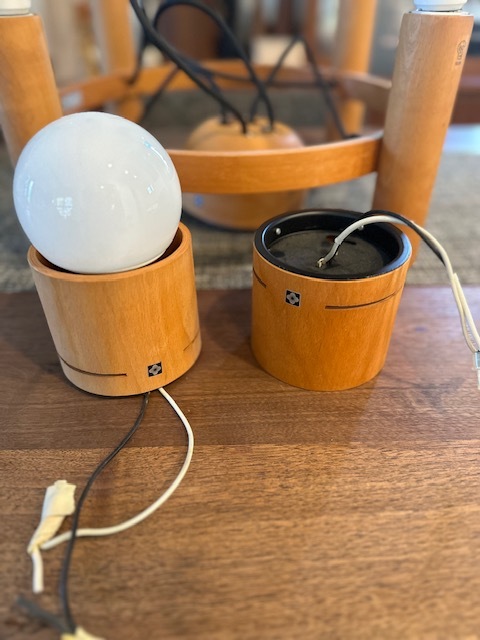 【ヴィンテージヤマギワ】DOMUS木製シーリングペンダント+シーリングランプ2個　セット売り　格安スタート！！_7