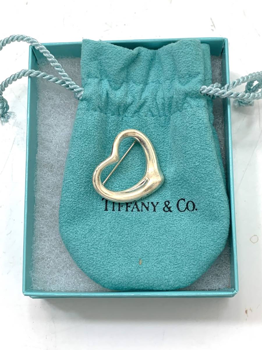 TIFFANY & Co. ティファニー SV925 オープンハート ブローチ 〇箱 / 保存袋付き