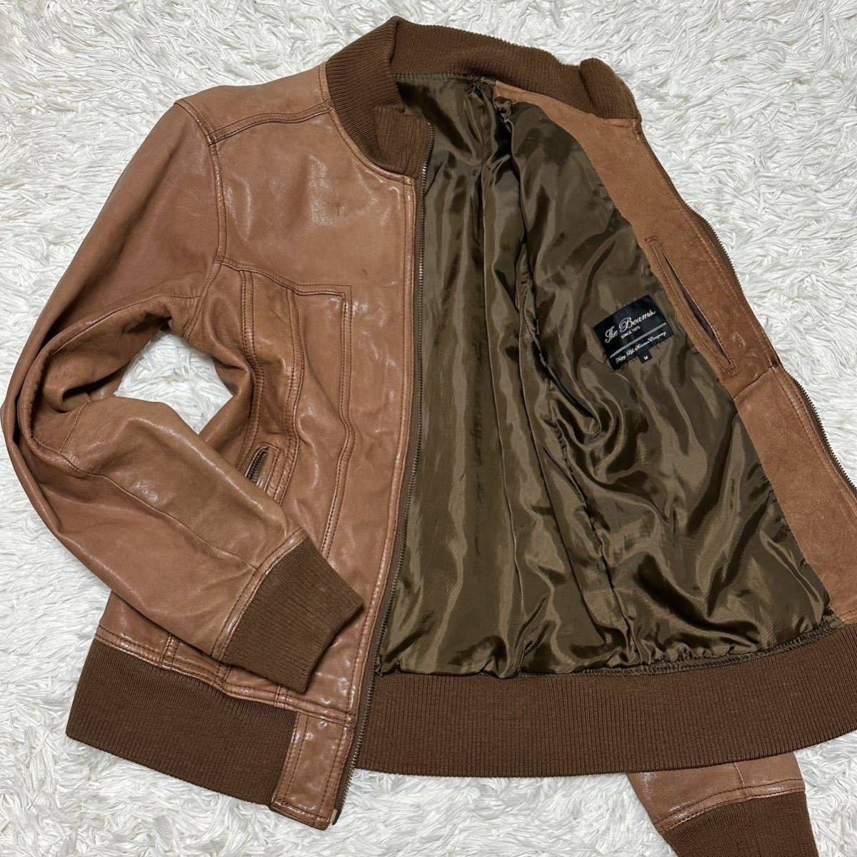 beams【漢の一撃】高級ゴートレザー やぎ革 ライダース ジャケット