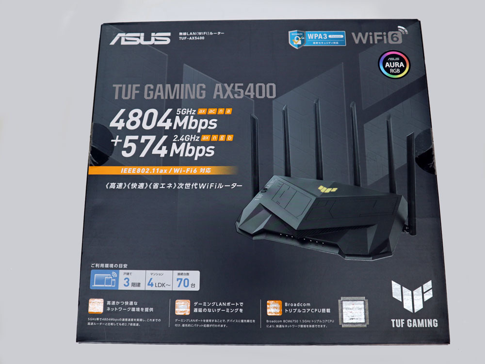 ASUS 無線LANルーター Wi-Fiルーター TUF-AX5400 箱付き 動作品