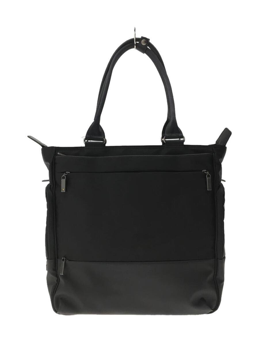 ace.◆トートバッグ/ナイロン/BLK/無地