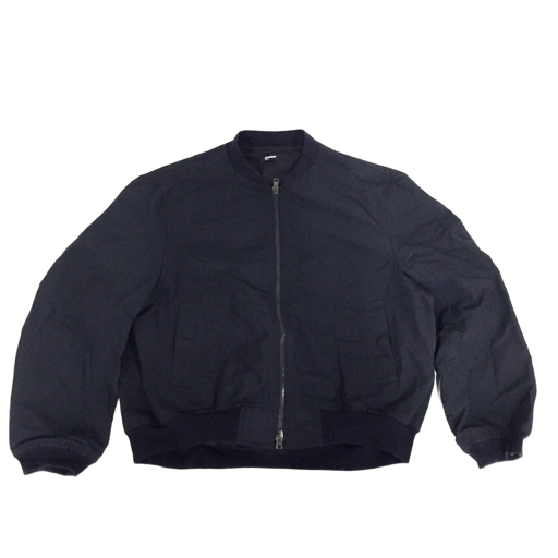 ジルサンダー サイズ34 長袖 ブルゾン レディース ネイビーフード ダブルジップ JIL SANDER NAVY