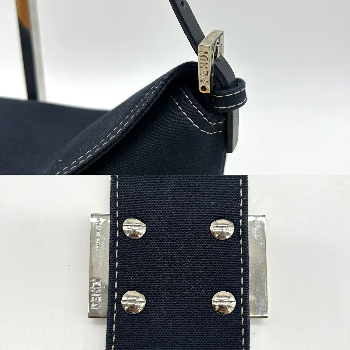 1円〜【極美品】フェンディ FENDI デニム マンマバケット ハンドバッグ 