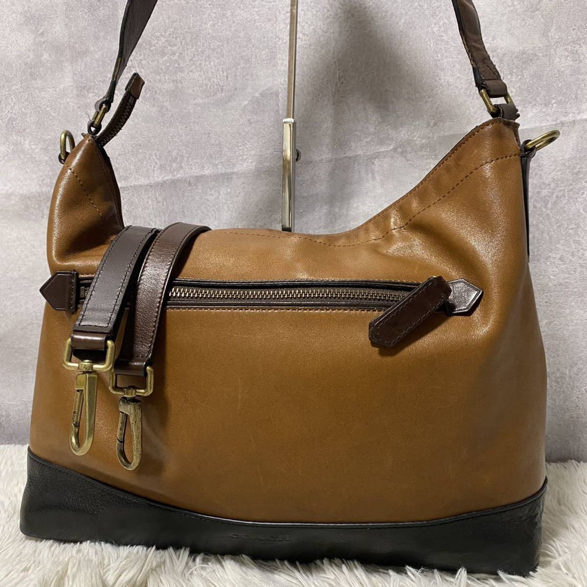 1円 コーチ COACH レザーショルダーバッグ ビジネスバッグ ブリーフ 