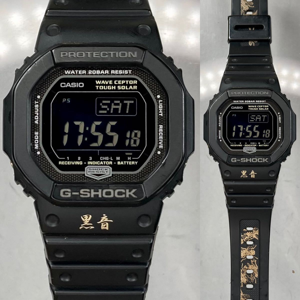 美品　G-SHOCK ブラック 美品 G-SHOCK GW-5600BJ-1JF The G 黒音 BLACK MIC コラボ タフ