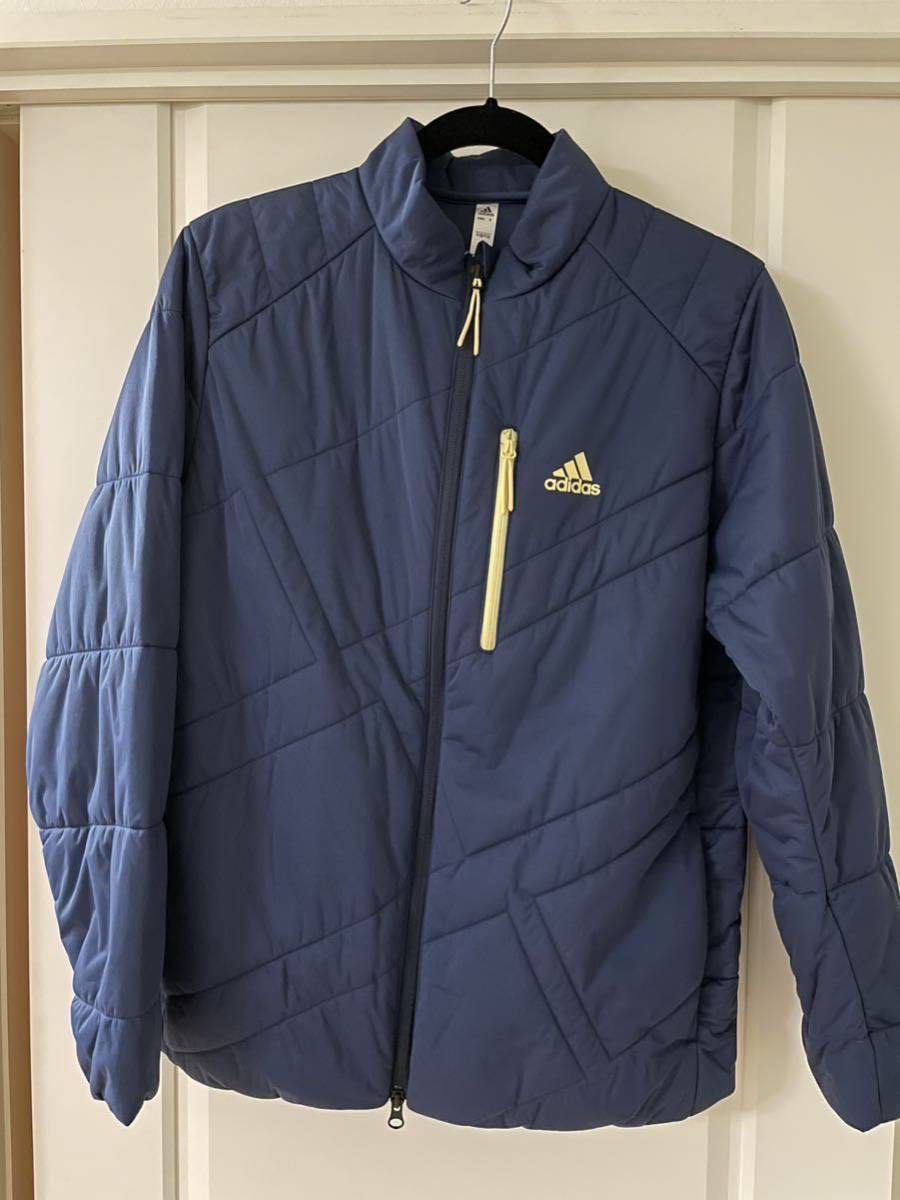 新品未使用品 adidas アディダスゴルフ 中綿 ジャケット アディダスビッグロゴ ネイビー Mサイズ 2022モデル
