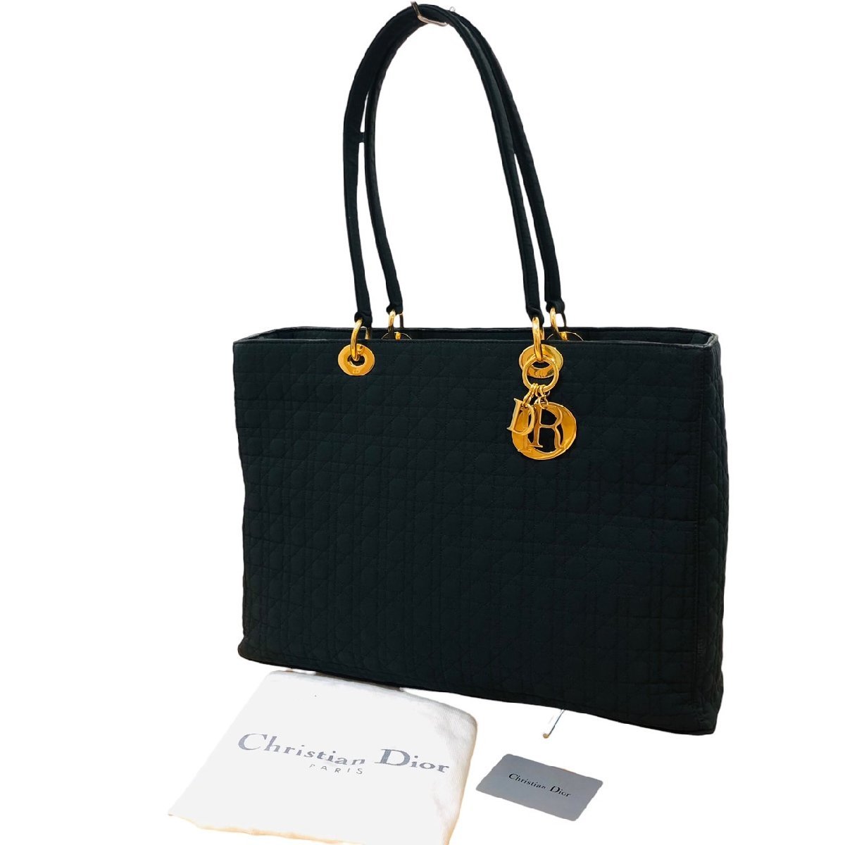 Dior ディオール Christian Dior カナージュ ブラック 黒 トートバッグ 