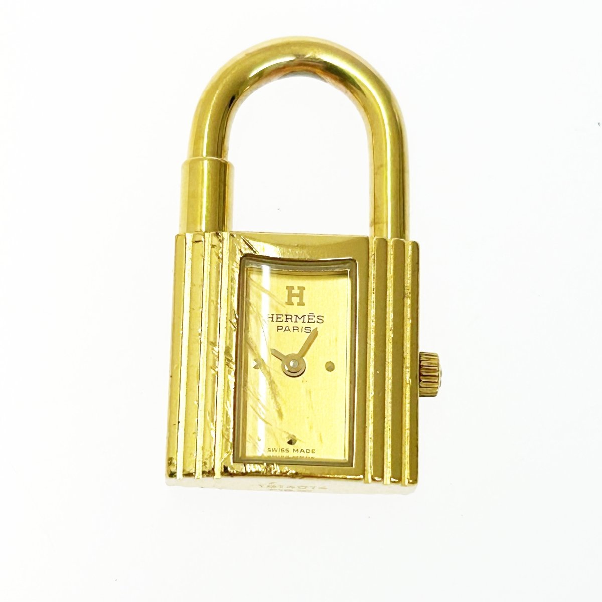 1円スタート】HERMES エルメス ケリーウォッチ GP ゴールド文字盤 