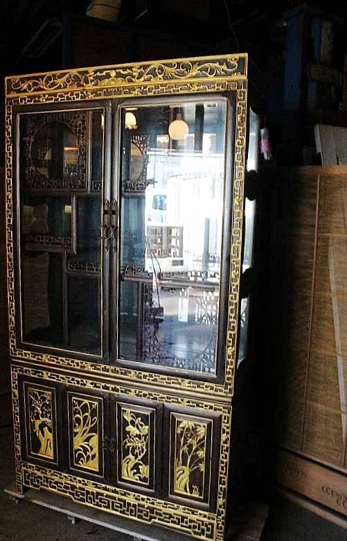 ★【店頭渡し限定】バブル期に中国から直輸入した豪華で超重量の飾棚 　古録展 配送不可店頭渡しのみ 中古 品番S6862